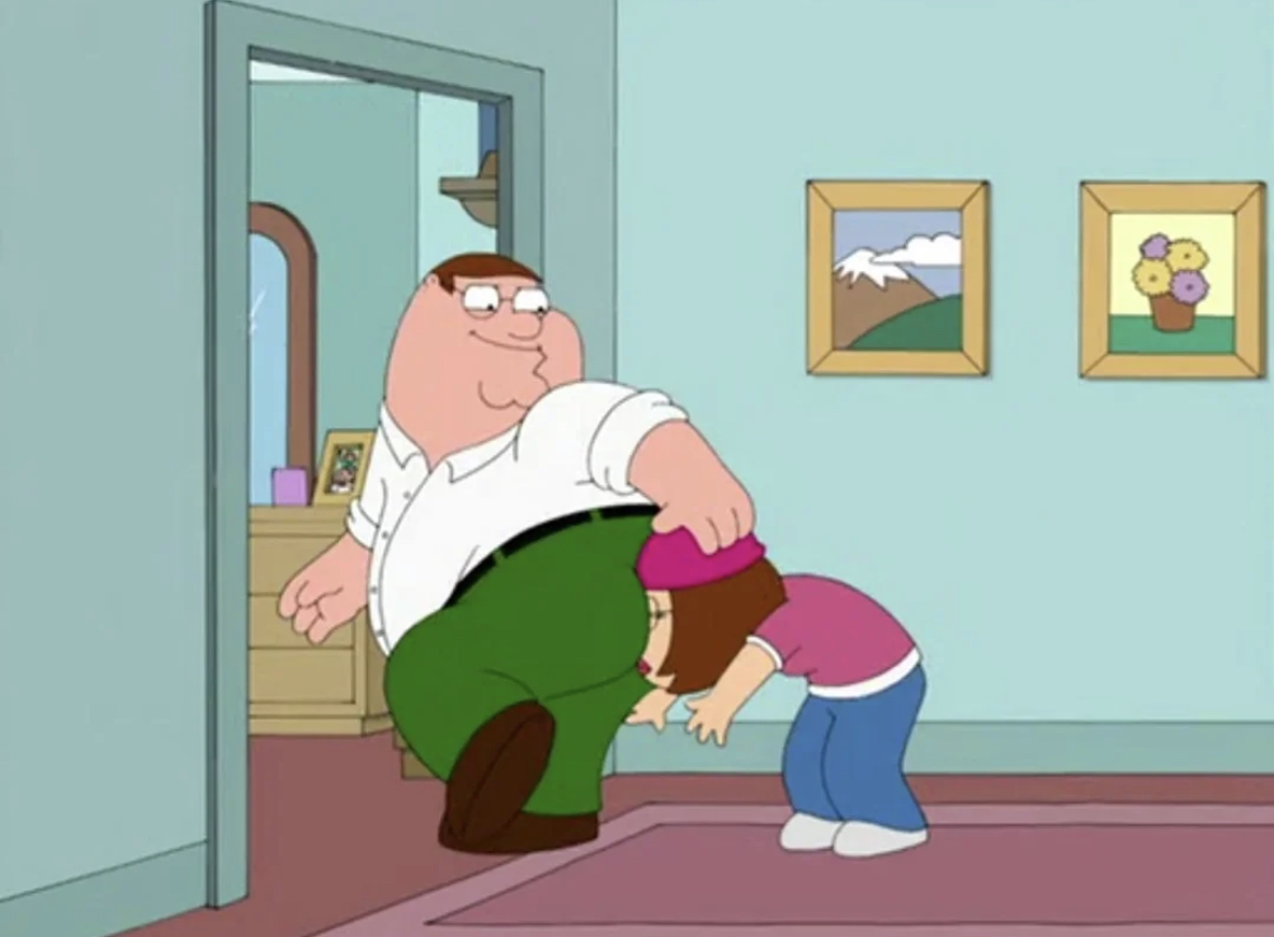 Peter Griffin farting on Meg family guy Blank Meme Template