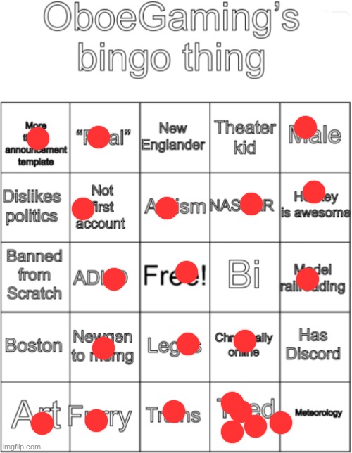 OboeGaming bingo thing V1 | image tagged in oboegaming bingo thing v1 | made w/ Imgflip meme maker