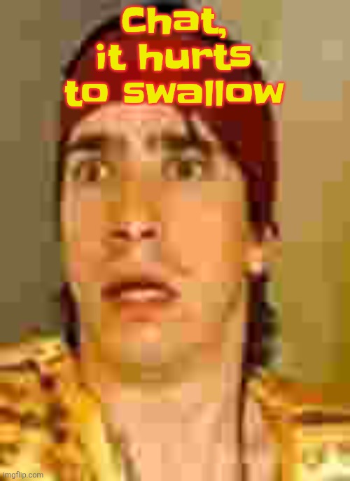 when the | Chat, it hurts to swallow | image tagged in when the | made w/ Imgflip meme maker