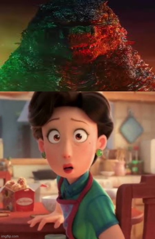 Godzilla Glares at Ming Lee | image tagged in who glares at ming lee | made w/ Imgflip meme maker