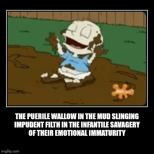 THE PUERILE WALLOW IN THE MUD SLINGING
IMPUDENT FILTH IN THE INFANTILE SAVAGERY
OF THEIR EMOTIONAL IMMATURITY | image tagged in bullying,immature,troll,social media,trolling | made w/ Imgflip meme maker