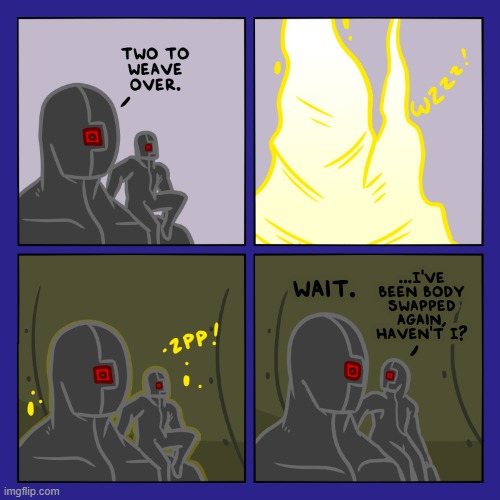image tagged in stars,robots,teleport,bodies,swap,oof | made w/ Imgflip meme maker
