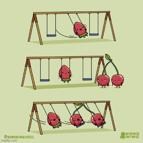 image tagged in strawberry,cherries,swing,swinging | made w/ Imgflip meme maker