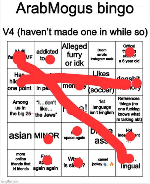 h | image tagged in arabmogus bingo v4 | made w/ Imgflip meme maker