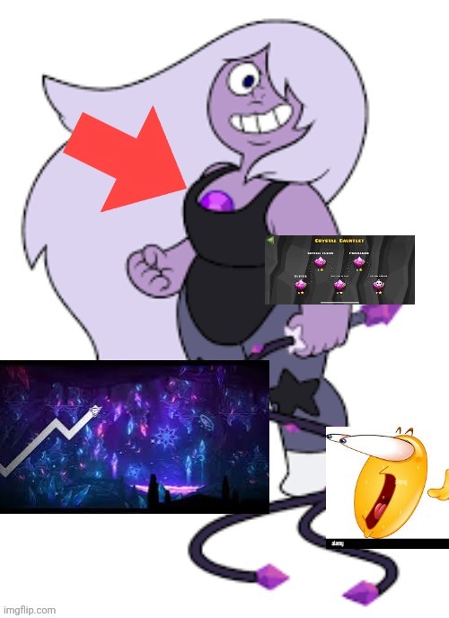 Amethyst is zoink | image tagged in amethyst,steven universe,geometry dash | made w/ Imgflip meme maker