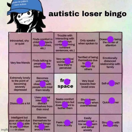 Oh. | image tagged in autistic loser bingo | made w/ Imgflip meme maker