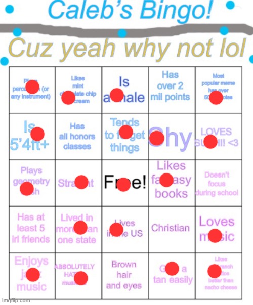 Caleb’s bingo | image tagged in caleb s bingo | made w/ Imgflip meme maker