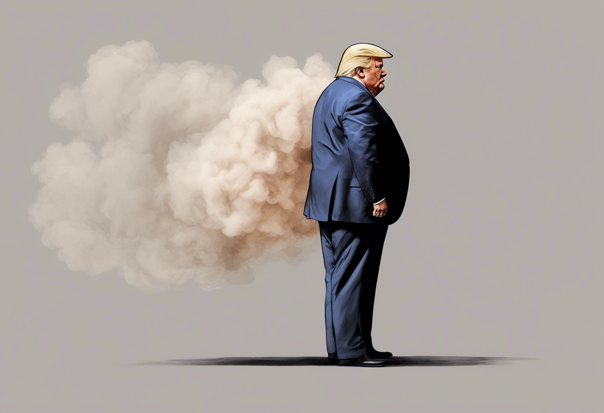 Trump blowing smoke out of his normal place Blank Meme Template