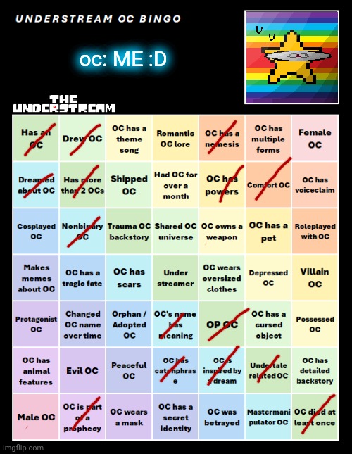 mmmh tasty susie pu- | oc: ME :D | image tagged in understream oc bingo by interactionsystem | made w/ Imgflip meme maker