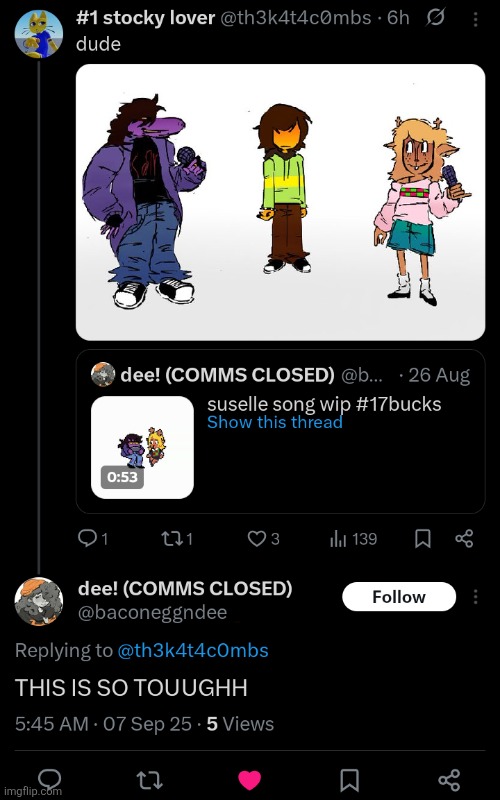 the guy who inspired me to make the art noticed me omg | made w/ Imgflip meme maker