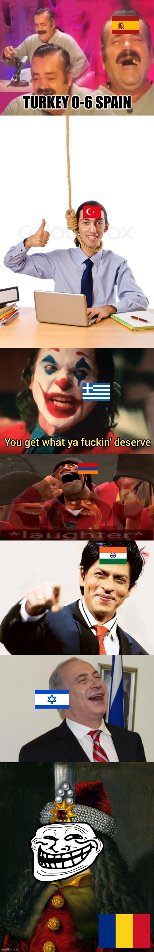 Türkiye-Spain 0-6 | TURKEY 0-6 SPAIN | image tagged in el risitas,hard working suicidal designer,spain,turkey,football,memes | made w/ Imgflip meme maker