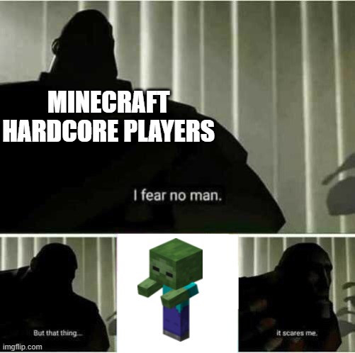 They are the bringers of death | MINECRAFT HARDCORE PLAYERS | image tagged in i fear no man,minecraft,baby,zombie,death | made w/ Imgflip meme maker