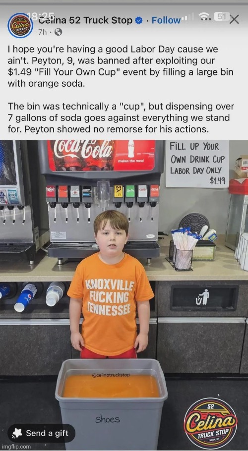 7 gallons of orange soda | made w/ Imgflip meme maker