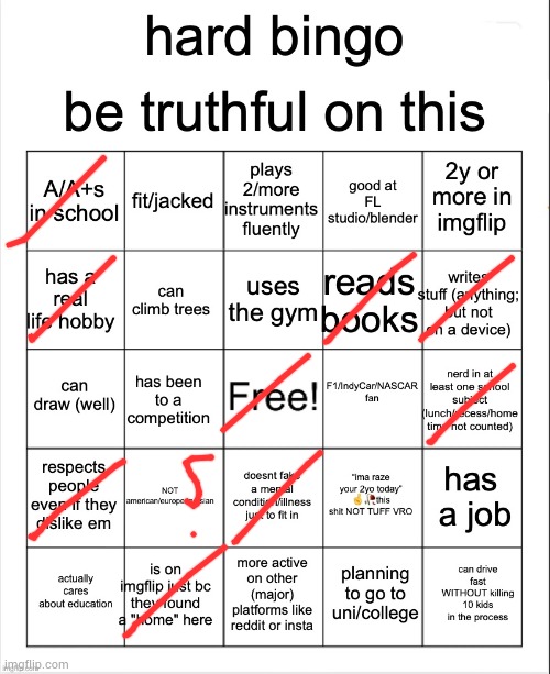 hard bingo for msmg | image tagged in hard bingo for msmg | made w/ Imgflip meme maker