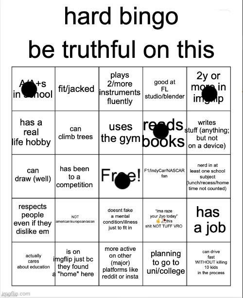 i should die right | image tagged in hard bingo for msmg | made w/ Imgflip meme maker