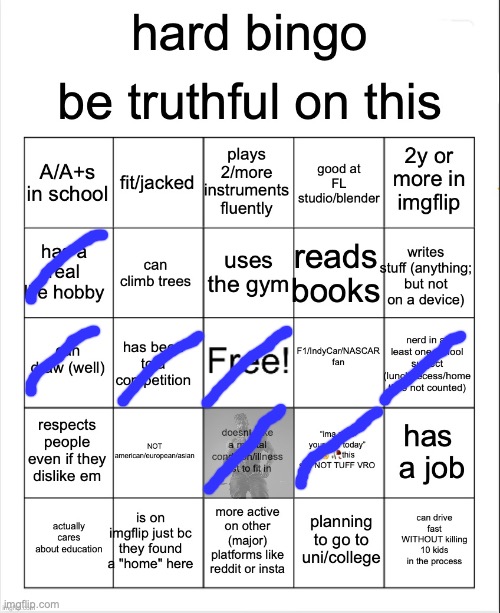 hard bingo for msmg | image tagged in hard bingo for msmg | made w/ Imgflip meme maker