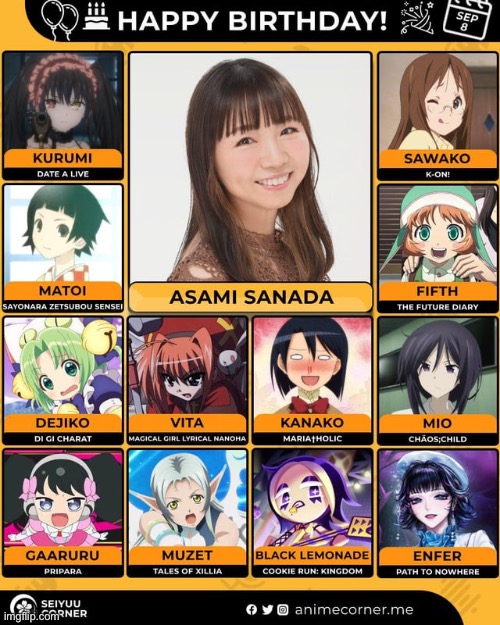 Happy birthday to Asami Sanada | made w/ Imgflip meme maker