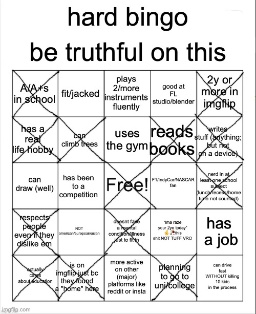 hard bingo for msmg | image tagged in hard bingo for msmg | made w/ Imgflip meme maker