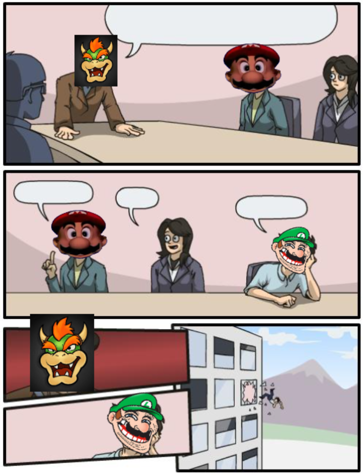 Super Mario Board Meeting Blank Meme Template