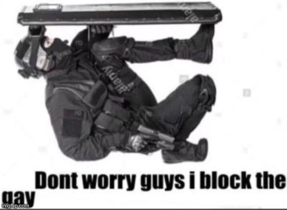 *blocks the gay* | made w/ Imgflip meme maker