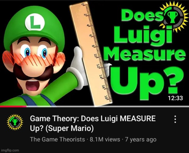 image tagged in youtube,game theory,luigi | made w/ Imgflip meme maker