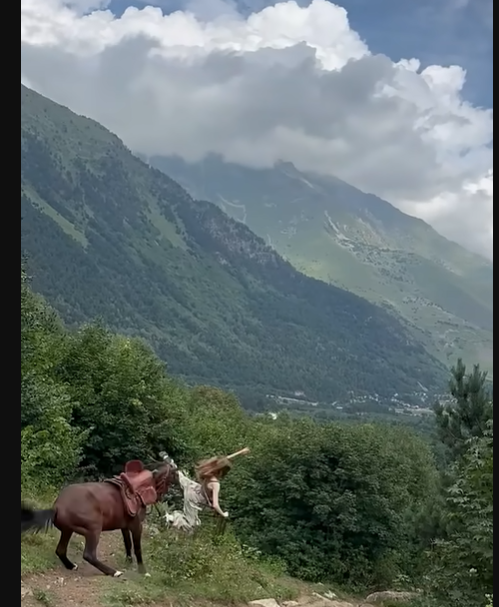 Russ Girl falls from the horse. Blank Meme Template
