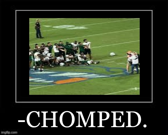 USF Bulls meme | -CHOMPED. | image tagged in black box meme,college football,florida,sports,nfl memes,memes | made w/ Imgflip meme maker