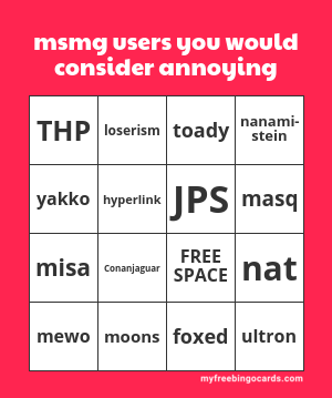 annoying msmg bingo-SammyTK Blank Meme Template