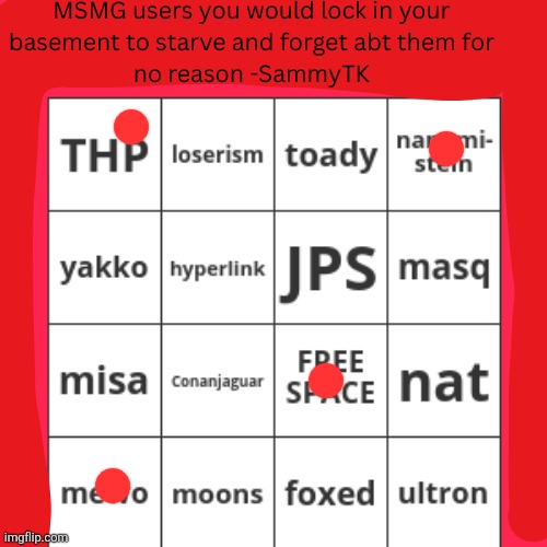 SammyTK bingo | image tagged in sammytk bingo | made w/ Imgflip meme maker