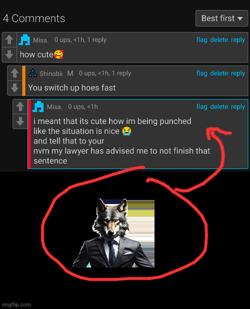 lawyer did not say shi | image tagged in funny,misa,timmy tough knuckles,alpha wolf,sigma | made w/ Imgflip meme maker