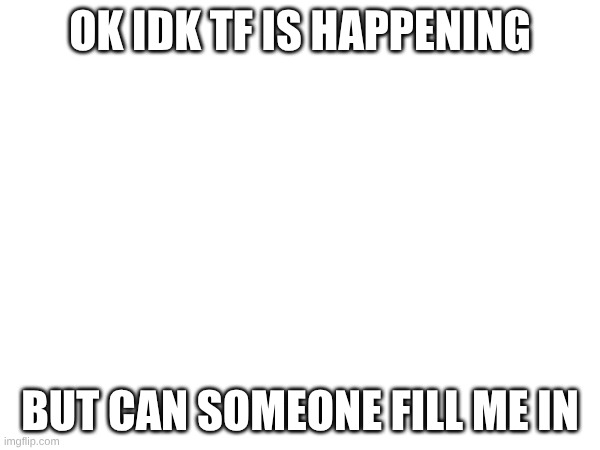 I leave for 2 days... | OK IDK TF IS HAPPENING; BUT CAN SOMEONE FILL ME IN | image tagged in tf happened | made w/ Imgflip meme maker