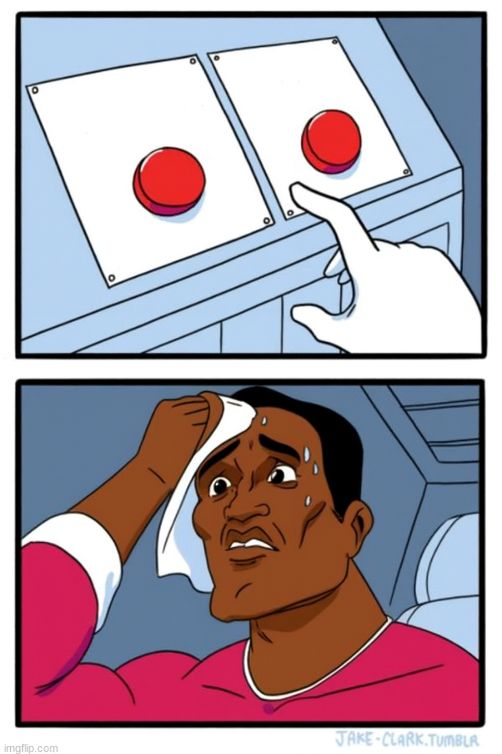 Two Buttons - Black Guy Blank Meme Template
