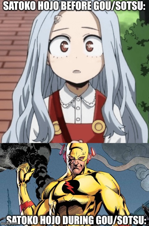 Apparently Blondes Are Evil In Higurashi: When They Cry | SATOKO HOJO BEFORE GOU/SOTSU:; SATOKO HOJO DURING GOU/SOTSU: | image tagged in memes,anime,dc comics,dc,the flash | made w/ Imgflip meme maker