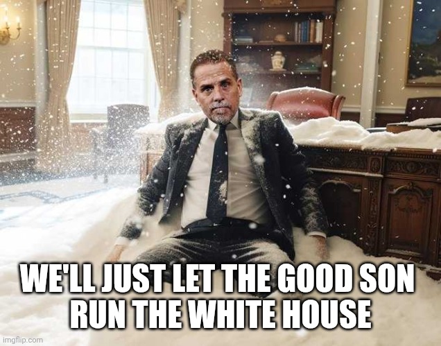 Hunter Biden | WE'LL JUST LET THE GOOD SON 
RUN THE WHITE HOUSE | image tagged in hunter biden | made w/ Imgflip meme maker