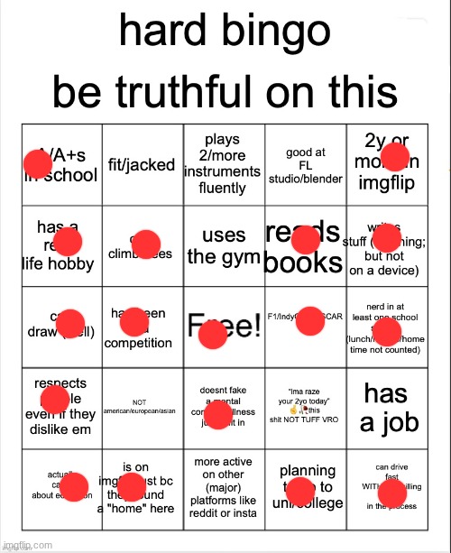 hard bingo for msmg | image tagged in hard bingo for msmg | made w/ Imgflip meme maker