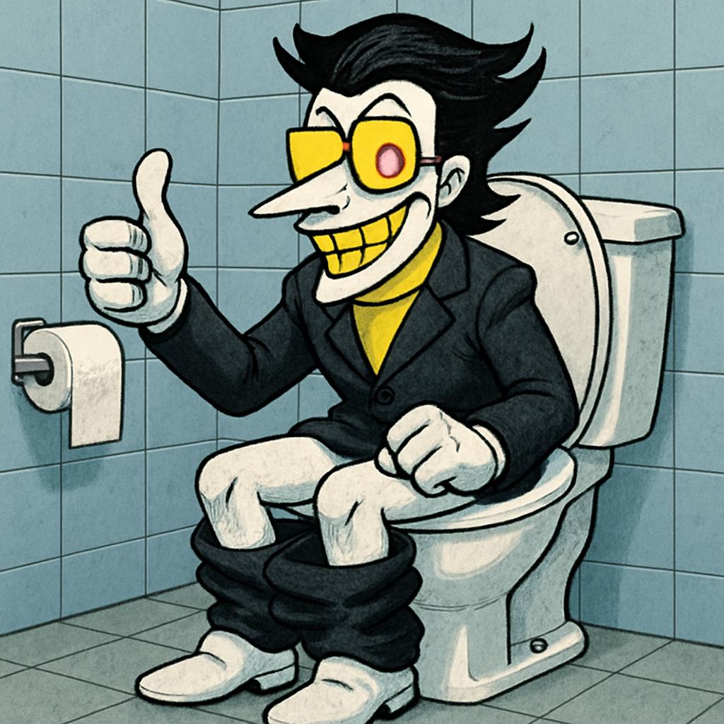 High Quality Spamton Toilet Blank Meme Template