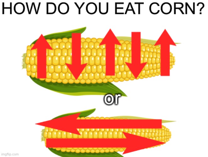 how do you eat corn | image tagged in how do you eat corn | made w/ Imgflip meme maker