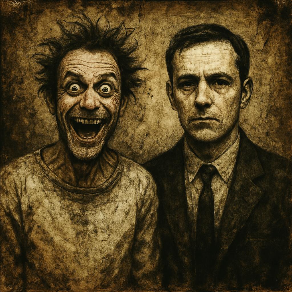 a crazy man next to a not crazy man Blank Meme Template