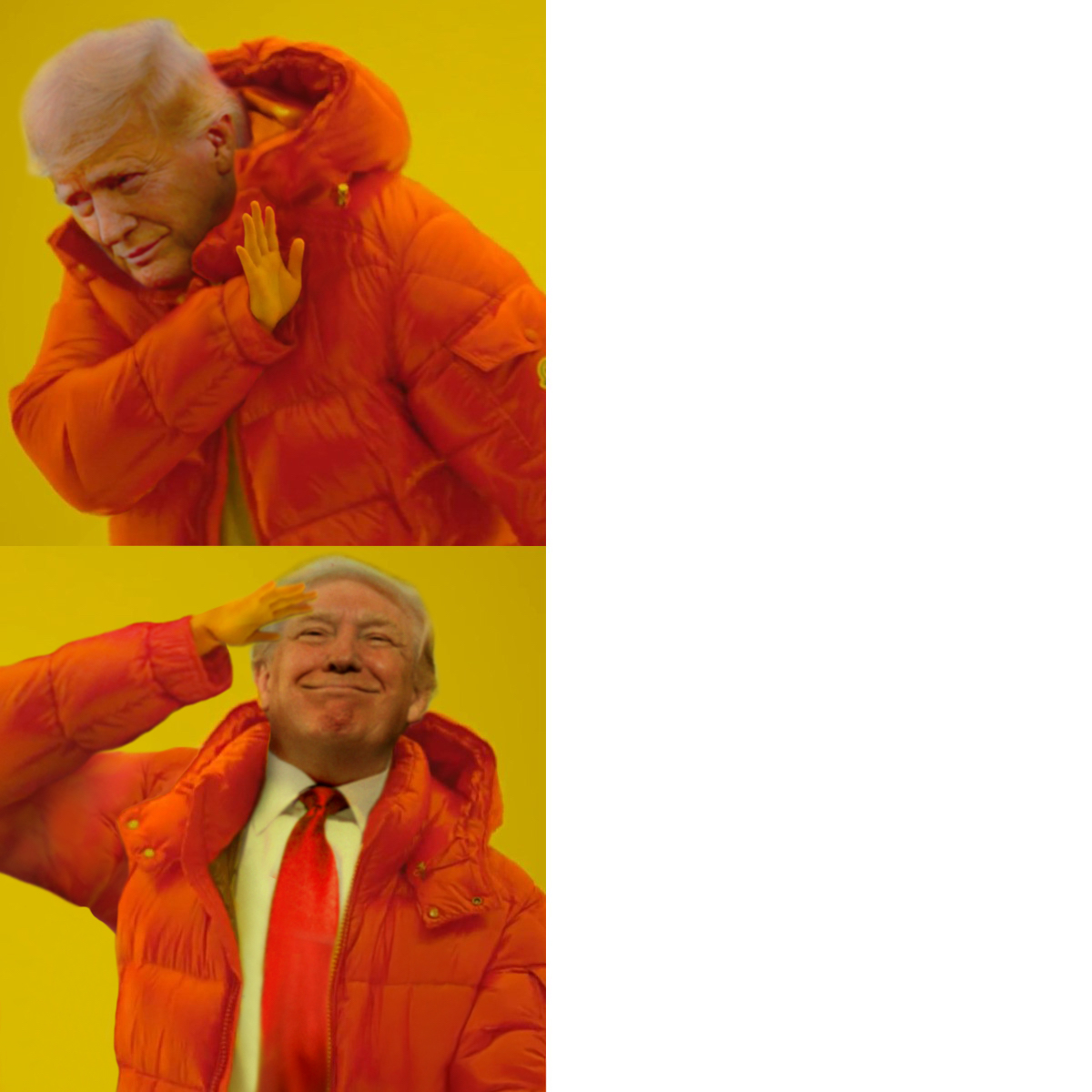 Trump good Trump bad Blank Meme Template