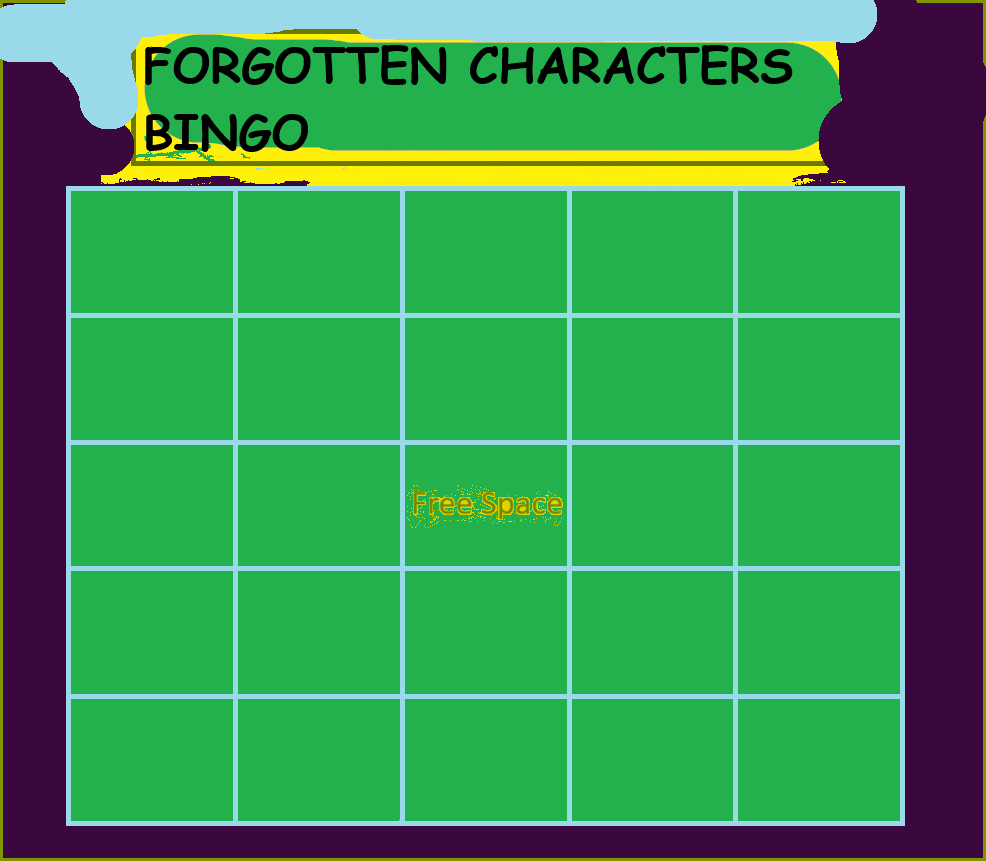 Forgotten characters bingo Blank Meme Template