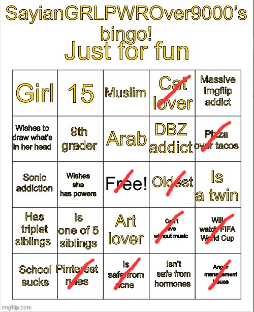 SayianGRLPWROver9000’s bingo | image tagged in sayiangrlpwrover9000 s bingo | made w/ Imgflip meme maker