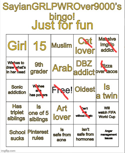 SayianGRLPWROver9000’s bingo | image tagged in sayiangrlpwrover9000 s bingo | made w/ Imgflip meme maker