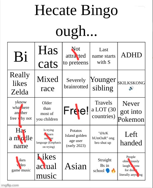 Hecate Bingo | image tagged in hecate bingo | made w/ Imgflip meme maker