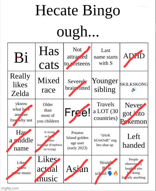 Hecate Bingo | image tagged in hecate bingo | made w/ Imgflip meme maker