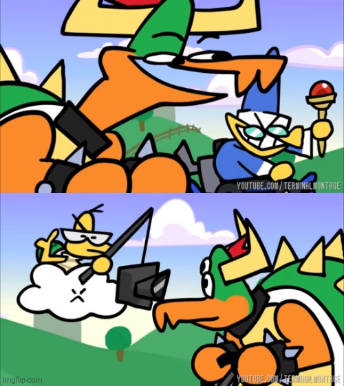 Bowser trying to cheat | image tagged in busur,mario kart,montase terminal | made w/ Imgflip meme maker