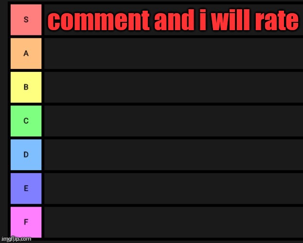 dw i got u O | comment and i will rate | image tagged in tier list | made w/ Imgflip meme maker