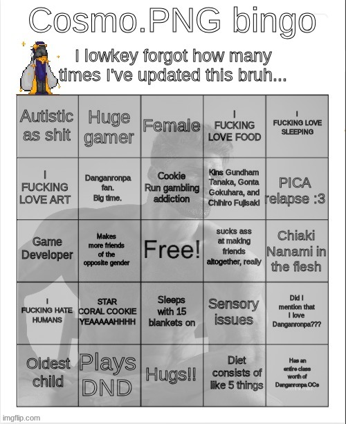 I'm literally him bro | image tagged in cosmo png bingo evil version | made w/ Imgflip meme maker