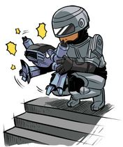 RoboCop Shaking ED 209 Blank Meme Template