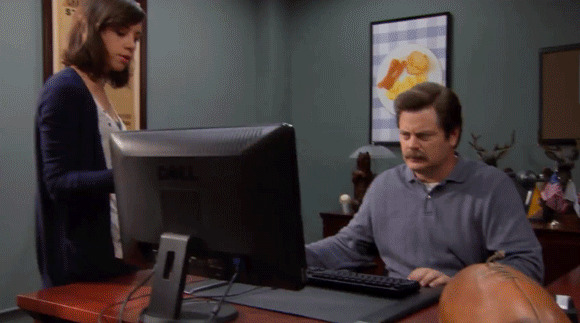 ron throwing away computer Blank Meme Template