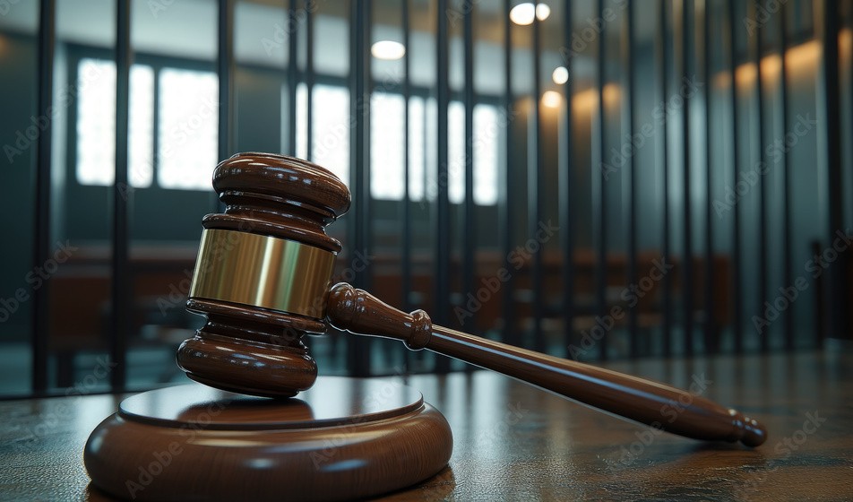 Jail cell with judge's gavel Blank Meme Template